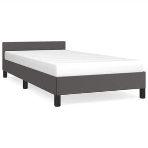 vidaXL Bedframe met hoofdeinde zonder matras 80x200 cm grijs