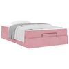 vidaXL Bedframe met matras met matras 2 pcs Roze Fluweel
