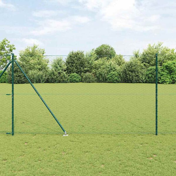 vidaXL Afrasteringspaal Groen 25 x 1,5 m (36 mm gaas) Staal
