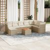 vidaXL 9-delige Loungeset met kussens poly rattan beige