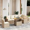 vidaXL 7-delige Loungeset met kussens poly rattan beige