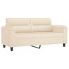 vidaXL 2-delige Loungeset met kussens microvezelstof beige