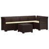 vidaXL 5-Zits Tuin Sofa met Kussens Rattan Look PP Bruin