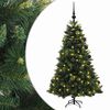 vidaXL Kunstkerstboom met kerstbal 120 cm 150 LED's Warmwit