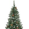 vidaXL Kunstkerstboom met dennenappels en wit glitter 210 cm