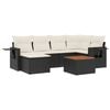 vidaXL 7-delige Loungeset met kussens poly rattan zwart