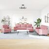 vidaXL 4-delige Loungeset met kussens en bolsters fluweel roze