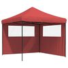vidaXL Partytent inklapbaar pop-up met 2 zijwanden bordeauxrood