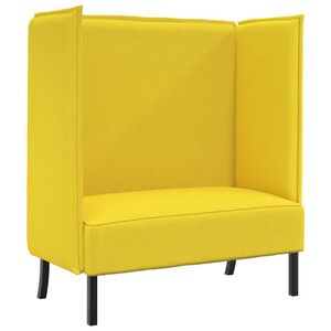 vidaXL Hoge Rug Bank 101cm Lichtgeel Stof