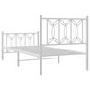 vidaXL Bedframe met hoofd- en voeteneinde metaal wit 80x200 cm
