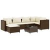 vidaXL 7-delige Loungeset met kussens poly rattan bruin