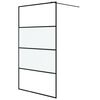 vidaXL Inloopdouchewand 115x195 cm halfmat ESG-glas zwart