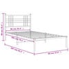 vidaXL Bedframe met hoofdbord metaal wit 90x200 cm