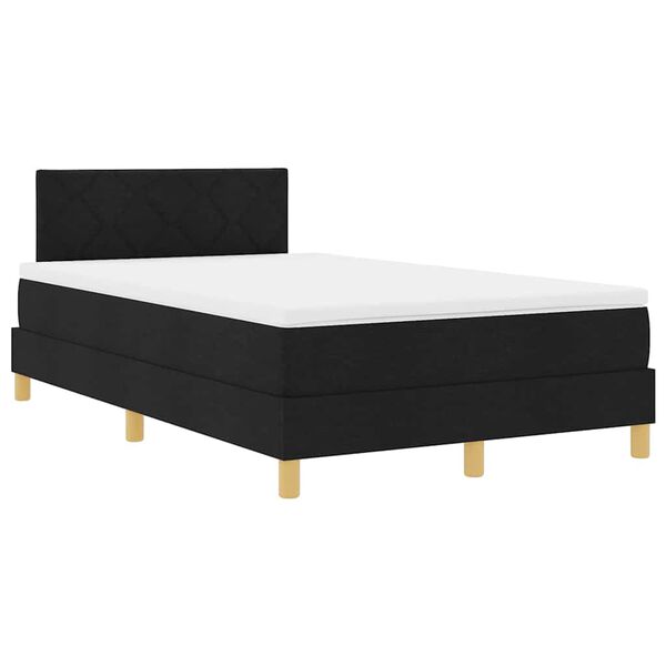 vidaXL Boxspringbed met matras met hoofdeinde Zwart 120 x 190 cm Stof