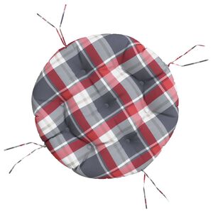 vidaXL Zitkussen rond ruitpatroon &Oslash; 60x11 cm oxford stof rood