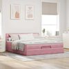 vidaXL Ottoman bed met matras 180x200 cm fluweel roze