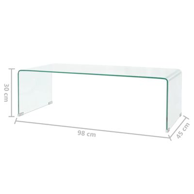 vidaXL Salontafel 98x45x30 cm gehard glas transparant
