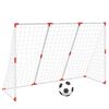 vidaXL Kindervoetbaldoel met ballen 2-in-1 184x64x124 cm wit