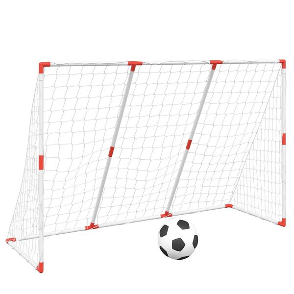 vidaXL Kindervoetbaldoel met ballen 2-in-1 184x64x124 cm wit