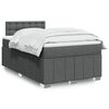 vidaXL Boxspring met matras stof donkergrijs 120x200 cm