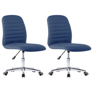 vidaXL Eetkamerstoelen 2 st stof blauw