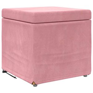 vidaXL Kruk Roze 41 x 41 x 40 cm Velvet en Gefabriceerd Hout