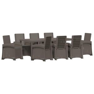 vidaXL Tuin eettafelset 9 st Lichtgrijs en antracietkleurig PP