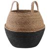 vidaXL Plantenpot met handvatten Zwart &Oslash; 32 x 32 cm 100% Zeegras