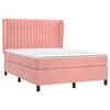 vidaXL Boxspring met matras fluweel roze 140x200 cm
