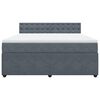 vidaXL Boxspring met matras fluweel donkergrijs 180x200 cm