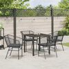 vidaXL Tuin eettafelset 5 pcs Zwart poly rattan