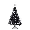 vidaXL Kunstmatig Voorverlicht Kerstboom met 150 LED Zwart 120 cm PVC