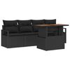 vidaXL Tuin Sofa Set met opslag 5 pcs Zwart Poly riet