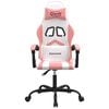 vidaXL Gamestoel kunstleer wit en roze