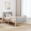 vidaXL Bedframe Bruin en lichtgrijs 80 x 200 cm Massief grenenhout