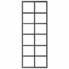 vidaXL Schuifdeur 76x205 cm ESG-glas en aluminium zwart