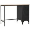 vidaXL Bureau 100x50x76 cm massief vurenhout en staal