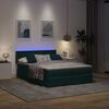vidaXL Ottoman bed met matras en LED's 140x190cm fluweel donkergroen