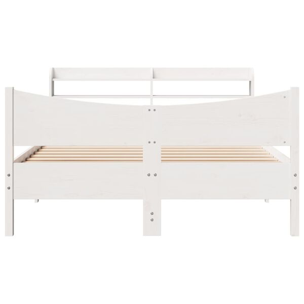 vidaXL Bedframe met hoofdbord massief grenenhout wit 140x200 cm