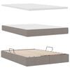 vidaXL Opbergbed met LED met matras Taupe 140 x 190 cm Polyester