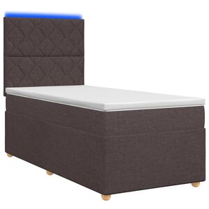 vidaXL Boxspringbed met matras Donkerbruin 90 x 190 cm Stof