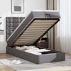vidaXL Ottoman bed met matras en LED's 100x200cm kunstleer grijs