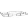 vidaXL Hondenkennel 20 panelen 100x50 cm gepoedercoat staal zwart