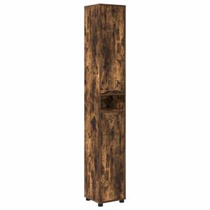 vidaXL Badkamer Kast Gerookt eiken 30,5 x 30 x 195 cm Bewerkt hout