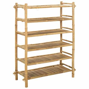 vidaXL Schoenenrek met plank Naturel 6-laags Bamboe