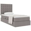 vidaXL Opslag bed met matras met matras Taupe 100 x 200 cm Polyester
