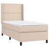 vidaXL Boxspring met matras en LED kunstleer cappuccinokleur 90x190 cm