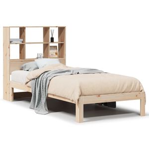 vidaXL Bed met boekenkast zonder matras massief grenenhout 90x190 cm