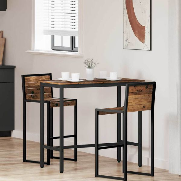 vidaXL Tafel Oudhout 100 x 50 x 90,5 cm Engineered hout en staal