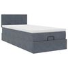 vidaXL Ottoman bed met matras 80x200cm fluweel donkergrijs